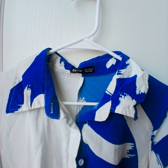 SHEIN Blue and White Dress Size Medium - Picture 3 of 6
